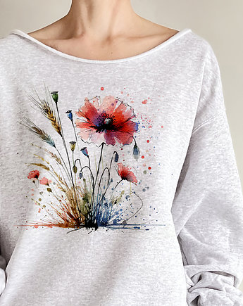 Maki kłosy szara bluza cięta, ONE MUG A DAY