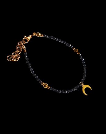 Ochronna bransoletka :: lunula & czarny turmalin w pudełku jubilerskim, kaktusia