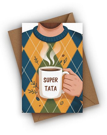 Kartka na Dzień Taty- Kubek Super Tata, Czarna Owca Karteczki