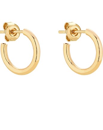 Złote półokrągłe kolczyki M, SOTHO