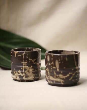 Zestaw czarek w ciapki do kawy espresso, Lvvia ceramics
