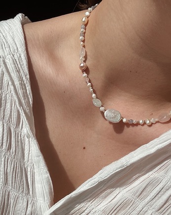Naszyjnik pastele i perły, Chmolowska Jewellery