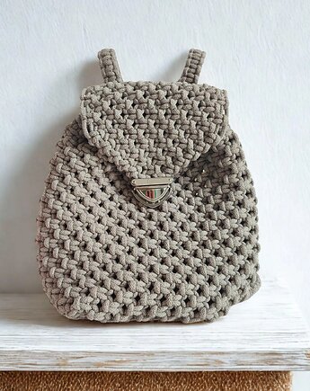 Makramowy plecak handmade , plecione_
