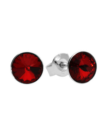 Małe kolczyki sztyfty czerwone oczka Swarovski, KOM Biżuteria