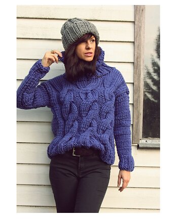 Chabrowy sweter z wełną, Mademoiselle Patrini