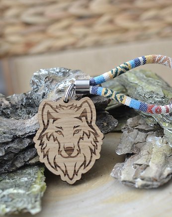 brelok do kluczy  BOHO WILK Z DREWNA TITICACA, Beezoo