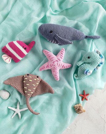 Zestaw morskich zwierząt (5 szt), Gra edukacyjna, Prezent dla dziecka, EcoToysByNastya
