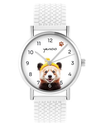 Zegarek - Panda - silikonowy, biały, yenoo