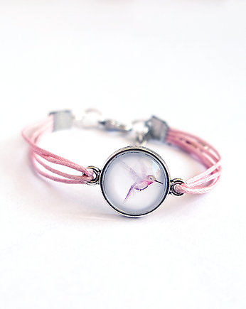 Bransoletka - Koliber - różowa, sznurki, yenoo