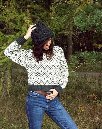 Chunky beanie  Merino Bulky i 100% owcza wełna, Mademoiselle Patrini