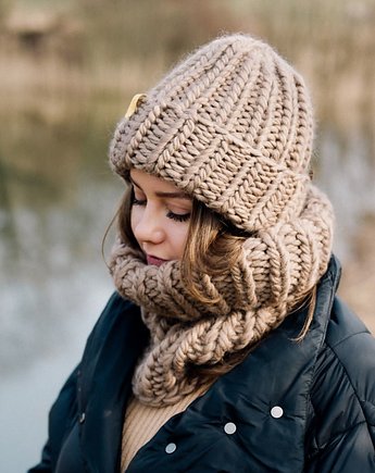 Wełniana czapka zimowa peruvian WOOLY toffi, sploteka