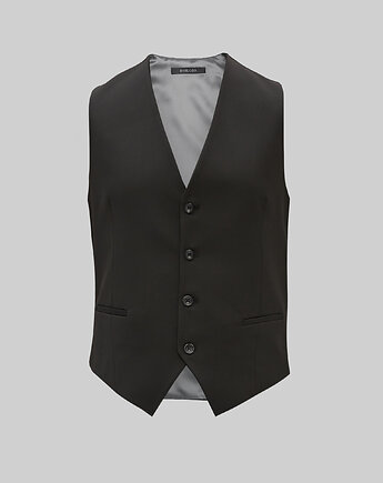 Kamizelka elegancka do garnituru galatro slim fit czarny 48, BORGIO