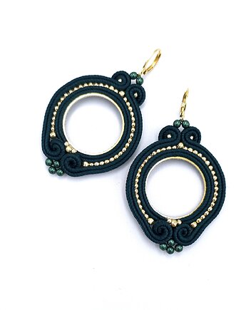 Kolczyki sutasz zielone kółka Jolly lekkie okrągłe romantyczne