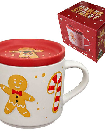 Kubek świąteczny z pokrywką - Pierniczkowy Ludzik  Idealny na prezent, CandySox