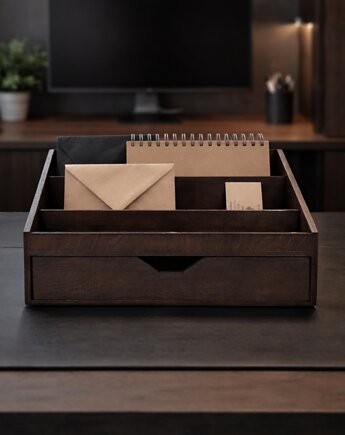 Gabinetowy organizer na biurko - wenge, Silva Drewniane Dekoracje