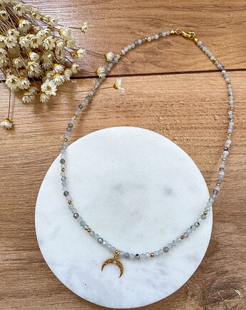 Choker z labradorytu ze złotym półksiężycem, Mystic Girl