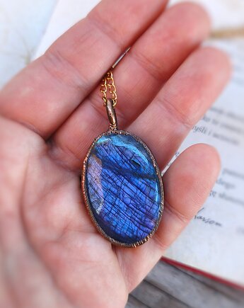 Purpurowa Laguna zjawiskowy wisiorek z miedzi i spektrolitu, Treemasters Copper Jewelry