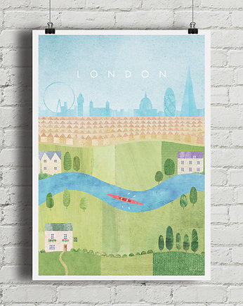 Londyn - vintage plakat art giclee, minimalmill