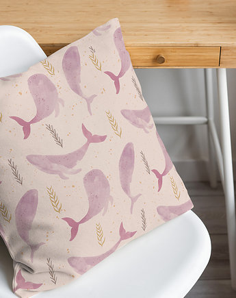Poduszka dekoracyjna - Pink Whales, ASARTEM