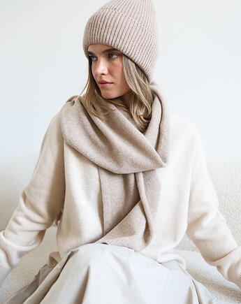 Mitenki Merino & cashmere beżowe, Lucky HandMade