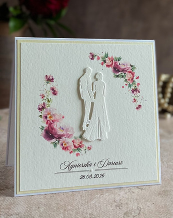 Elegancka kartka ślubna w ozdobnej kopercie, WP34a, Anna Art and Crafts