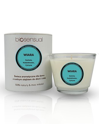 Świeca do masażu i aromaterapii WIARA 80g, Biosensual