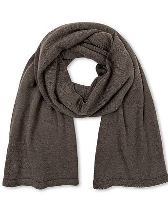 Wełniany Zimowy szeroki SZAL 100% wełny merino unisex Cappuccino niegryzący, TRUE COLOR by Ann