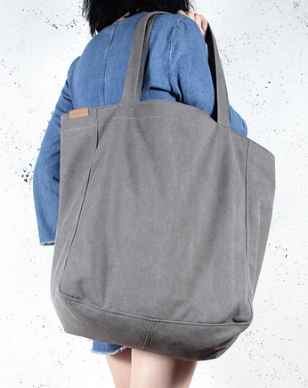 Big Lazy bag torba grafitowa na zamek / vegan, hairoo