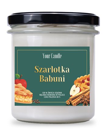 Świeca zapachowa sojowa Szarlotka Babuni 300 ml - Your Candle, Your Candle