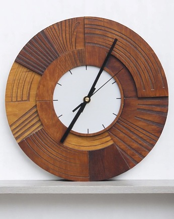 Zegar Drewniany ścienny - Duży  48cm -  Cichy Mechanizm, Clock Wood Studio