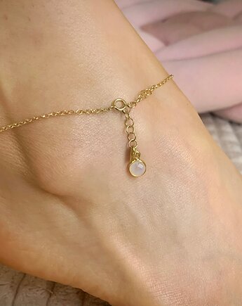 Bransoletka na nogę z kamieniem naturalnym kamień księżycowy pr. 925, VENA Jewellery