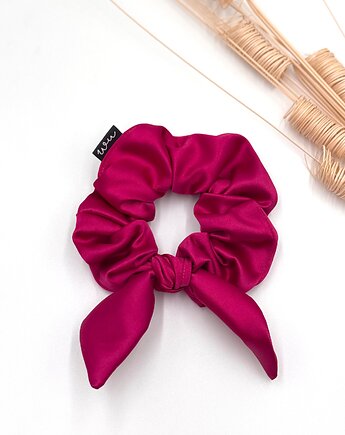 Scrunchie/frotka bow Fuksja, wu handmade