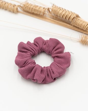 Scrunchie/frotka dzianina ciemny róż, wu handmade