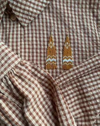 Kolczyki boho hippie etno koraliki szklane, Radoshka