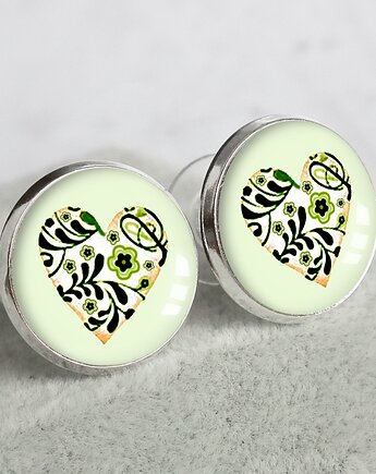 KOLCZYKI serca- unikatowe kolczyki na sztyfcie, Chodelska Art Studio