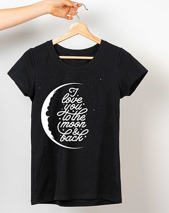 Koszulka  z nadrukiem Moon and back, ART ORGANIC