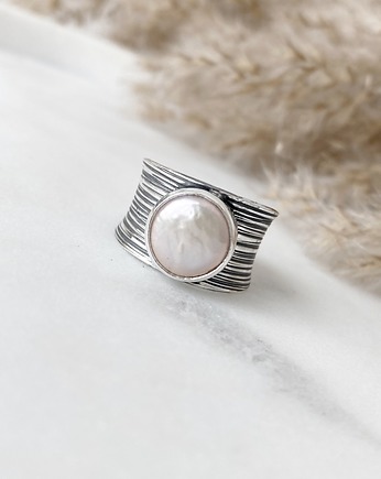 Srebrny pierścionek - Księżycowa Perła, Marisella