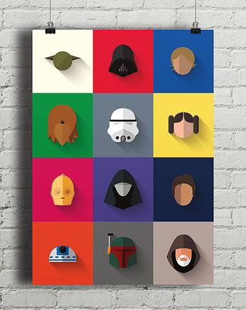 Star Wars - Icon Set - plakat giclee print, minimalmill