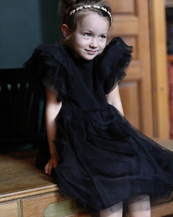 Sukienka z tiulem LILY, czarna, mala bajka