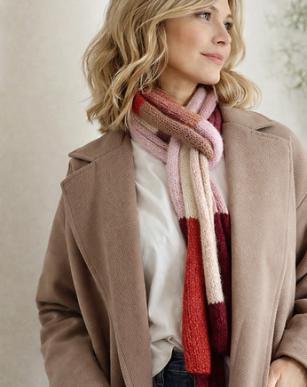 Szaliko - długi szalik w tonacji różu, MonDu