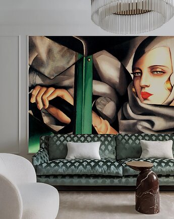 Tapeta -  Autoportret w zielonym bugatti - T. Łempicka, Dekoracje PATKA Patrycja Kita