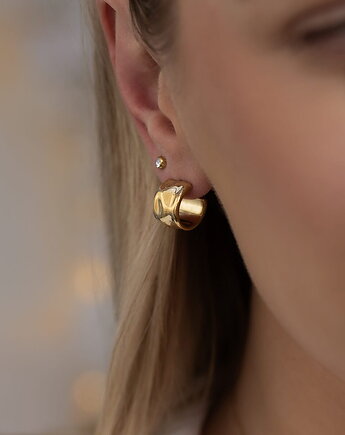 Piękne złote kolczyki ze stali szlachetnej, Paraiso