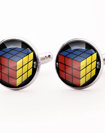 Kostka Rubika - spinki do mankietów - 0711, OSOBY - Prezent dla teścia