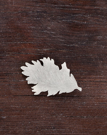 Broszka srebrny liść dębu (mała), Joanna Komorowska Studio