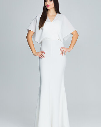 Elegancka sukienka maxi z krótkim rękawem - M577, FIGL