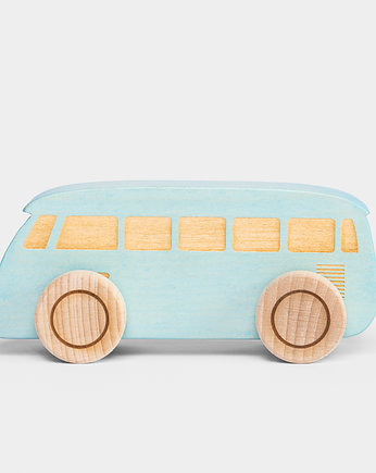 Autko Bus  niebieski + personalizacja, OSOBY - Prezent dla dwulatka
