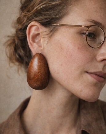 Drewniane kolczyki Cocoon, MARACHIC