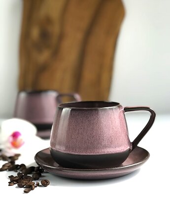 Filiżanka Beczułka ręcznie robiona ciemno różowa 250 ml, Ceramika Tyka