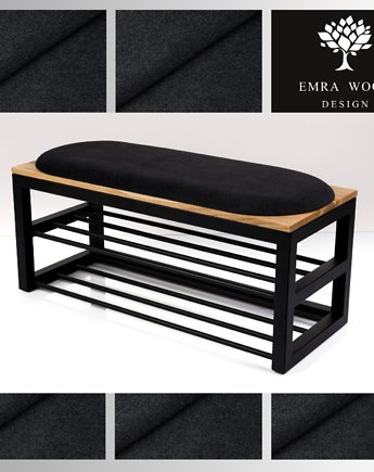 Ławka Tapicerowana Industrialna Tkanina Strong 15 LGM-452, EMRA WOOD DESIGN