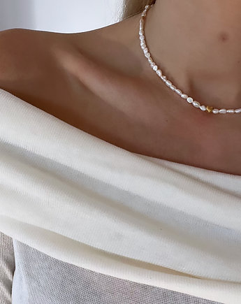 Naszyjnik z pereł naturalnych z serduszkiem - choker, My Simple Point